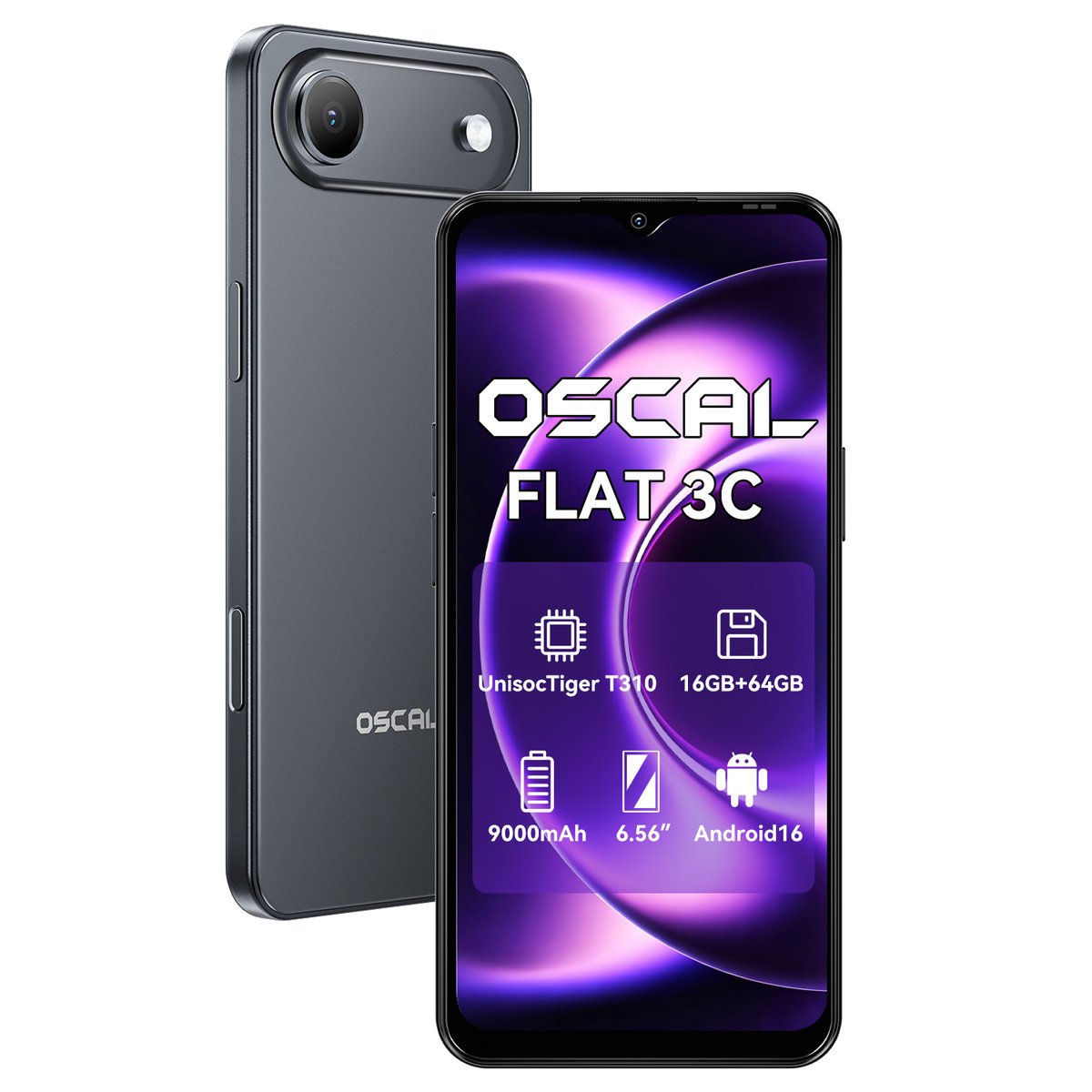 OSCAL FLAT 3C 4GB/64GB Czarny