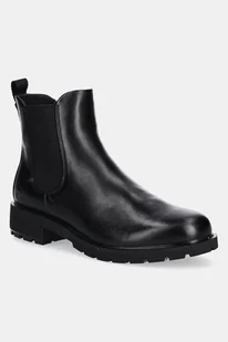 Ecco sztyblety skórzane Metro Vienna Chelsea damskie kolor czarny na płaskim obcasie 231323-01001 - Botki damskie - miniaturka - grafika 1