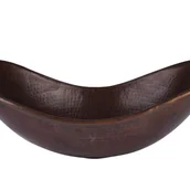 Umywalki - Miedziana umywalka nablatowa z Meksyku Erizo – Owalna umywalka łazienkowa nablatowa z ręcznie kutej miedzi 46x30x15 cm Unikatowy miedziany zlew - miniaturka - grafika 1