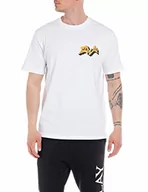 Koszulki męskie - Replay T-shirt męski, 001 White, M - miniaturka - grafika 1