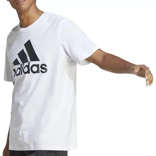 Koszulki sportowe męskie - Koszulka adidas Essentials Single Jersey Big Logo IC9349 - biała - Adidas - grafika 1