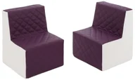 Krzesła obrotowe dla dzieci - Komplet Mebelków Dla Dzieci: 2 X Fotelik Ekoskóra Pikowana Komplet Mebelków Dla Dzieci: 2 X Fotelik Ekoskóra Pikowana (Kolor: Biały, Fioletowy) - miniaturka - grafika 1