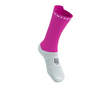 COMPRESSPORT Skarpetki rowerowe PRORACING SOCKS V4 BIKE white/neo pink - Skarpetki kolarskie - miniaturka - grafika 3