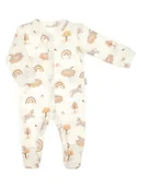 Pajacyki dla niemowląt - Niemowlęcy pajac bawełniany w jednorożce kremowy Nicol,r.62 - miniaturka - grafika 1