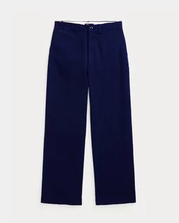 Spodnie damskie - RALPH LAUREN Granatowe spodnie Chino z szerokimi nogawkami rozmiar 10 - grafika 1