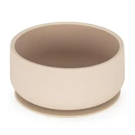 Miseczki i talerzyki dla dzieci - Miseczka z przyssawką antyalergiczna beżowa dwukolorowa 6m+ PETITE&MARS - miniaturka - grafika 1