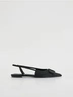 Półbuty damskie - Reserved - Baleriny z kokardą - czarny - miniaturka - grafika 1