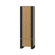 Regały - Regał 2D Wood Mebel Bos Dąb Craft Złoty, Czarny - miniaturka - grafika 1