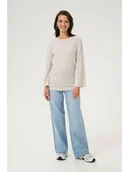 Koszulki i topy damskie - Kaffe Koszulka "Liddy" w kolorze szarobrązowo-białym - miniaturka - grafika 1