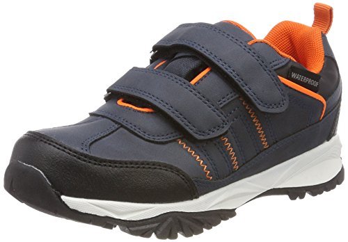 Gregster Dziecięce buty trekkingowe z zapięciem na rzepy wygodne lekkie buty dziecięce do aktywności na świeżym powietrzu, nadają się do wędrówek i spędzania wolnego czasu buty trekkingowe są odporne na działanie wody i przepu powietrze buty trekkingowe dla chłopców i dziewczynek, niebieski - niebieski granatowy pomarańczowy - 27 EU