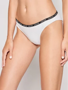 Stroje kąpielowe - Calvin Klein Swimwear Dół od bikini Logo Tape KW0KW01275 Biały - grafika 1