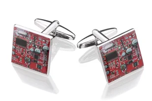 Spinki do mankietów X2 Płyta Główna Red - Spinki do mankietów i krawatów - miniaturka - grafika 1