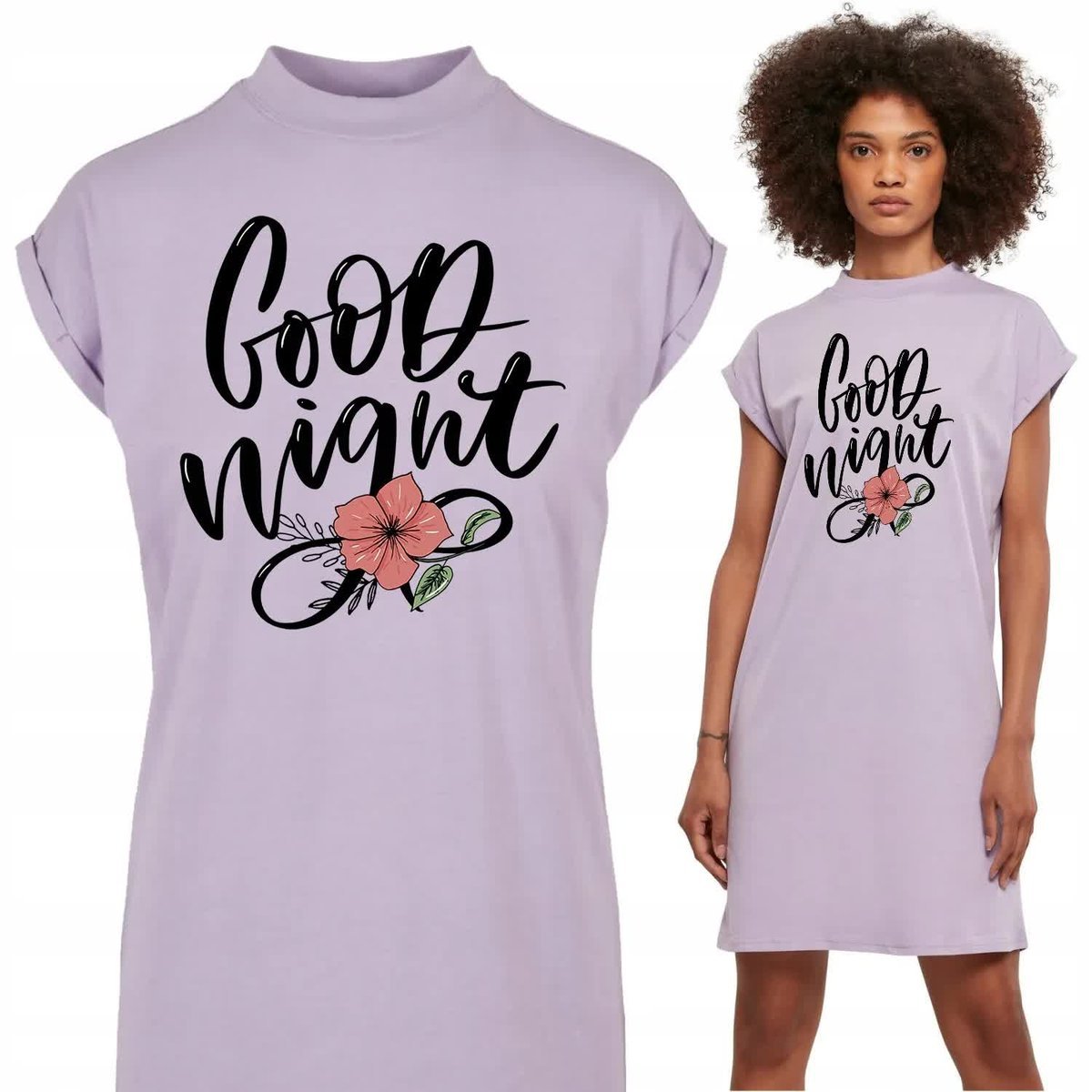 Koszula Nocna Lawendowa GOOD NIGHT Mix Wzory L