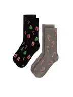 Skarpetki męskie - Lasocki Skarpety długie 2MB-001-AW23 (2-pack) Szary - miniaturka - grafika 1