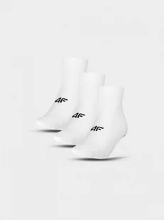 Damskie skarpety basic (3-pack) 4F 4FRAW24USOCF368 - białe - Skarpetki damskie - miniaturka - grafika 1