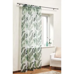 Firana z ukrytymi patkami EXOTICO 140 x 245 cm zielony - Firany - miniaturka - grafika 1