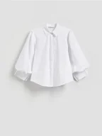 Koszule damskie - Reserved - Koszula z bufiastymi rękawami - złamana biel - miniaturka - grafika 1