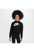 Bluzy dla chłopców - Bluza z kapturem dla małych dzieci Nike Club Fleece - Czerń - miniaturka - grafika 1