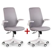 Fotele i krzesła biurowe - B2B Partner Krzesło biurowe z siatkowanym oparciem BUTTERFLY szare 902037 - miniaturka - grafika 1