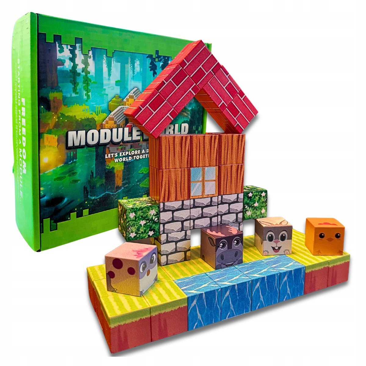 Zestaw Klocków Magnetycznych 46 el Piksele Bloki Na Magnes Module World