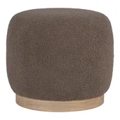 Pufy i podnóżki - Pufa Belfort, pluszowa, brązowa, 44,5x40 cm - miniaturka - grafika 1