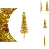 Choinki - vidaXL Sztuczna pół choinka ze stojakiem smukła złota 120 cm - Choinki - miniaturka - grafika 1