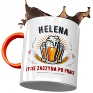 Kubki - Kubek Pomarańczowy Dla Heleny Koleżanki na Prezent z Nadrukiem ze Zdjęciem + Opakowanie na prezent (wzór 03) - miniaturka - grafika 1