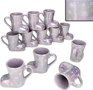 12x kubek ceramiczny z motywem świątecznym w kolorze fioletowym i grzanym winem o pojemności 200 ml - Kubki - miniaturka - grafika 1