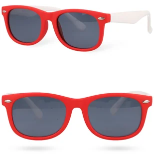 NIEŁAMLIWE Okulary przeciwsłoneczne dla dzieci dziecięce ALEX RED-WHITE - Okulary przeciwsłoneczne - miniaturka - grafika 1
