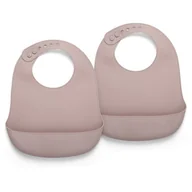 Śliniaki i fartuszki - 2 Śliniaki Silikonowe Z Kieszonką Woodrose Nuuroo - miniaturka - grafika 1