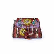 Torebki damskie - Torebka skórzana Ivanna ręcznie robiona kwiaty - miniaturka - grafika 1