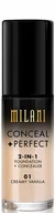 Podkłady do twarzy - MILANI MILANI - CONCEAL + PERFECT - 2-IN-1 FOUNDATION+CONCEALER - Podkład kryjący do twarzy - 01 CREAMY VANILLA MILPDTW-DOTW - miniaturka - grafika 1