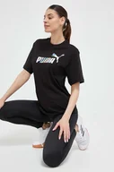Koszulki sportowe damskie - Puma t-shirt bawełniany kolor czarny - miniaturka - grafika 1