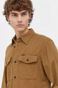 G-Star Raw koszula bawełniana męska kolor brązowy slim z kołnierzykiem klasycznym - Koszule męskie - miniaturka - grafika 1