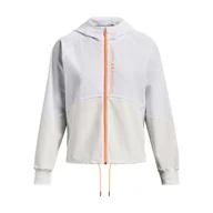 Kurtki damskie - Damska Kurtka UNDER ARMOUR WOVEN FZ JACKET 1369889-100 – Biały - miniaturka - grafika 1