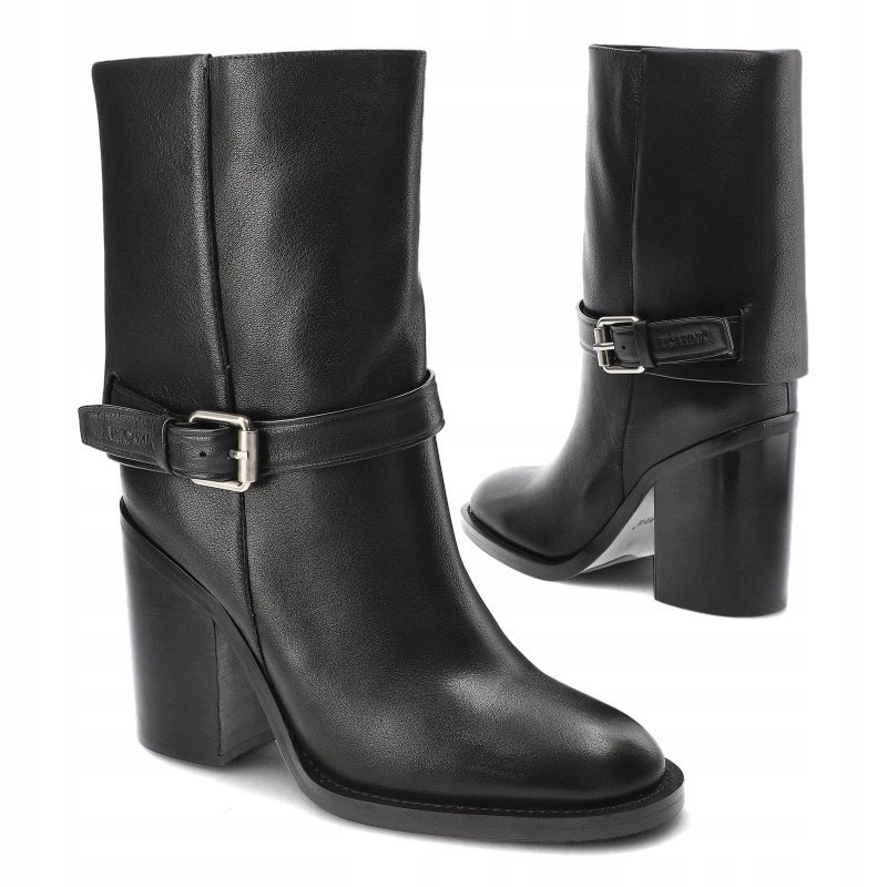 Czarne botki krótkie kozaki damskie Carinii B9940 skóra eleganckie r.39