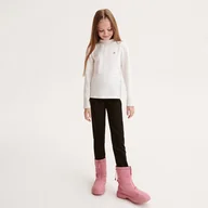 Spodnie i spodenki dla dziewczynek - Reserved - Ocieplane legginsy - Czarny - miniaturka - grafika 1