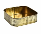 Donice - Gold line Osłonka niska kwadratowa, złota, metalowa, taca dekoracyjna 1B - miniaturka - grafika 1