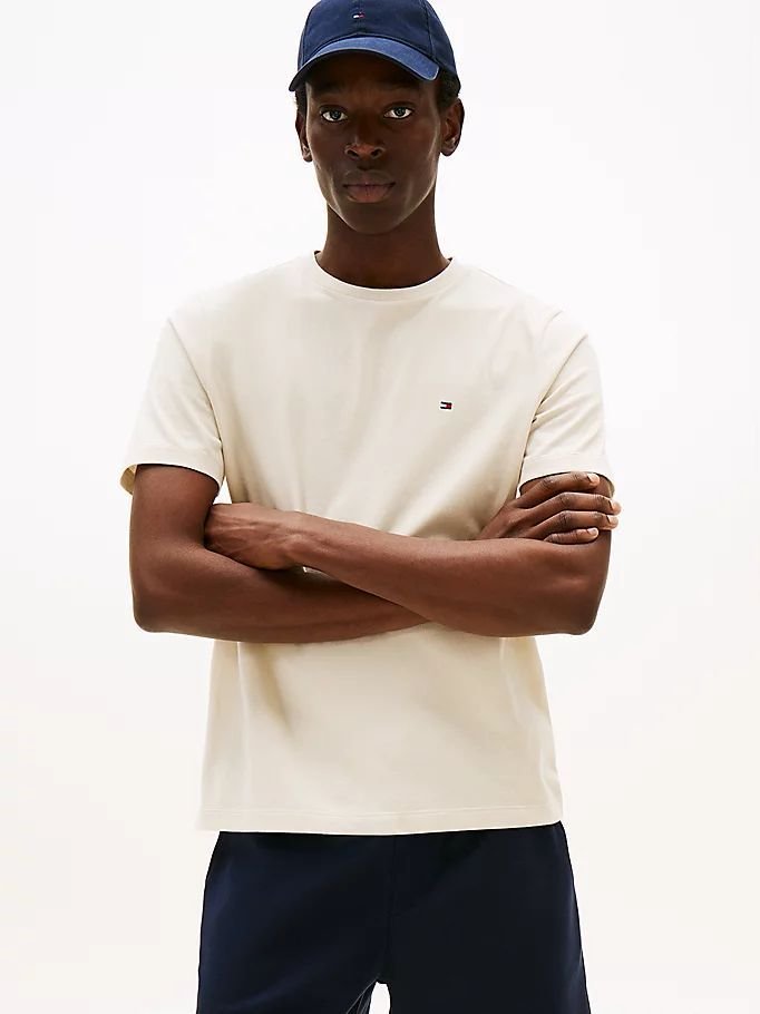 t-shirt uomo tommy hilfiger mw0mw39995 ess seas acg newsprint