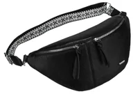 Nerki - Nerka eko damska Rovicky crossbody saszetka na ramię miejska torebka na biodra, czarny - miniaturka - grafika 1