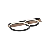 Lampy sufitowe - Paul Neuhaus Lampa sufitowa czarna z drewnem  z 2-punktowymi diodami LED - Marien - miniaturka - grafika 1