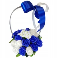 Sztuczne kwiaty - Koszyk bukiet z różami mydlanymi pachnącymi niezwykły PREZENT upominek - miniaturka - grafika 1