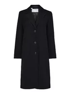 Płaszcze damskie - SELECTED FEMME SLFALMA Wool Coat NOOS długi płaszcz, czarny, 42, czarny, 42 - miniaturka - grafika 1