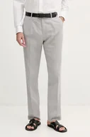 Spodnie męskie - Calvin Klein spodnie lniane męskie kolor szary dopasowane LV04LB448G - miniaturka - grafika 1