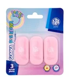 Szkolne artykuły papiernicze - Gumka owalna pastelowa Astra, blister 3 szt. - miniaturka - grafika 1