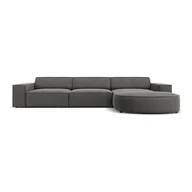 Narożniki - Szara aksamitna sofa narożna (prawy narożnik) Jodie - Micadoni Home - miniaturka - grafika 1