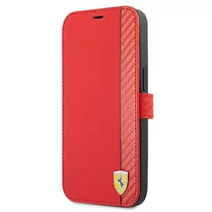Ferrari FESAXFLBKP13LRE iPhone 13 Pro / 13 6,1" czerwony/red book On Track Carbon Stripe FER000493-0 - Etui i futerały do telefonów - miniaturka - grafika 1