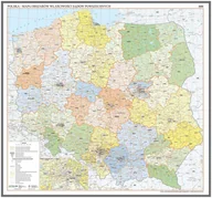 Mapy i plansze edukacyjne - EkoGraf, Polska - mapa ścienna obszarów właściwości sądów powszechnych na podkładzie do wpinania - pinboard, 1:500 000 - miniaturka - grafika 1