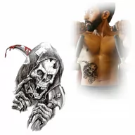 Zabawki kreatywne - Tatuaż Tymczasowy Wodny Kostucha Śmierć - miniaturka - grafika 1