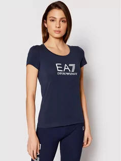 Koszulki i topy damskie - Emporio Armani EA7 T-Shirt 8NTT63 TJ12Z 1554 Granatowy Slim Fit - grafika 1
